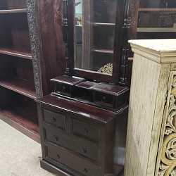 Трюмо "Вишня", с зеркалом и ящиками, дерево