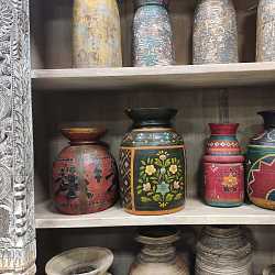 Ваза "Индийские узоры", дерево, роспись ручная